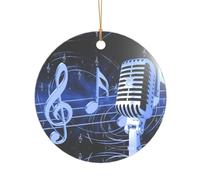 AUGUSTRUSH Décorations de Noël, notes de musique, décoration à suspendre au sapin avec ruban pour cheminée, fête, mariage, décorations d'hiver, acrylique incassable, rond et cœur