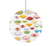 AUGUSTRUSH Décorations de Noël rondes modernes du milieu du siècle, 8 cm/10 cm en aluminium à suspendre pour cheminée, cheminée, fête, décoration festive de la maison