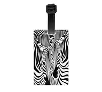 AUGUSTRUSH Étiquettes de bagage en PVC durable pour valises, étiquettes d'identification de voyage pour valises, sacs à dos, sacs de golf, zèbre animal abstrait, étiquette d'identification de sac pour