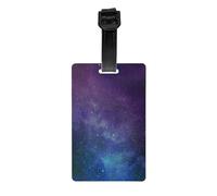 AUGUSTRUSH Étiquettes de bagage en PVC durable pour valises, sacs à dos, sacs de golf, galaxie, étiquette d'identification de sac pour essentiels de voyage à l'aéroport, avec sangle amovible