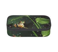 AUGUSTRUSH Grande trousse à crayons de grande capacité pour adolescents, filles, garçons, motif grenouille d'arbre de la paix, grande trousse à crayons en toile 3 compartiments pour l'école, les