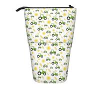 AUGUSTRUSH Grande trousse à crayons télescopique pour filles et garçons, motif tracteur agricole pour adolescents et adultes, grande trousse de rangement pour l'école, le bureau, l'université, Noir ,