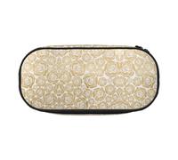 AUGUSTRUSH Jolie trousse à crayons pour filles et femmes, nombreuses fleurs dorées avec fermeture éclair, trousse à crayons en tissu Oxford de grande capacité, trousse à crayons avec emplacements pour