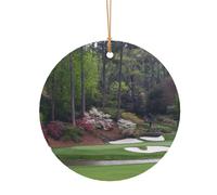 AUGUSTRUSH Ornements ronds de Noël, terrain de golf, 8 cm/10 cm en aluminium à suspendre pour cheminée, cheminée, fête, décoration festive