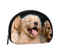 AUGUSTRUSH Petit porte-monnaie à fermeture éclair - Golden retriever Chiots Pets Mini portefeuille en toile Portable et tendance pour femmes et filles Idéal pour ranger pièces de monnaie, porte-clés,