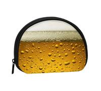 AUGUSTRUSH Petit porte-monnaie à fermeture éclair - Papier peint de bière Mini portefeuille en toile Portable et tendance pour femmes et filles Idéal pour ranger pièces de monnaie, porte-clés, cartes