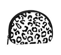 AUGUSTRUSH Petit porte-monnaie en toile avec fermeture éclair Motif léopard Noir/blanc, Imprimé léopard noir et blanc, 1 pièce, Pochette à monnaie