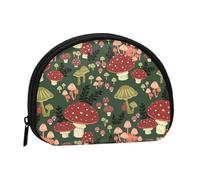 AUGUSTRUSH Petit porte-monnaie zippé en toile Motif champignons lumineux Idéal pour ranger pièces de monnaie, porte-clés, cartes de crédit et cartes d'identité, Art champignons lumineux., 1 pièce,