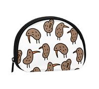 AUGUSTRUSH Petit porte-monnaie zippé en toile Motif oiseaux Kiwi Portable et tendance pour femmes et filles Idéal pour ranger pièces de monnaie, porte-clés, cartes de crédit et cartes d'identité,