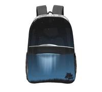 AUGUSTRUSH Sac à dos transparent de 40,6 cm (soucoupe volante la nuit), sac d'école transparent avec poches latérales en maille, léger, imperméable, en PVC, unisexe, pour l'école, les voyages, la gym,