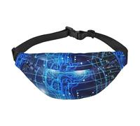 AUGUSTRUSH Sac banane tendance pour homme et femme - Intelligence artificielle - Avec plusieurs poches et sangle réglable - Léger et imperméable - Grand sac banane pour le sport, la marche, la course
