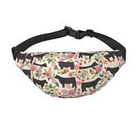 AUGUSTRUSH Sac banane tendance pour homme et femme, sac banane avec plusieurs poches et sangle réglable, léger et imperméable, grand sac banane pour le sport, la marche, la course à pied, Vaches à