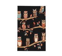 AUGUSTRUSH Torchons de cuisine ultra absorbants avec bords renforcés et boucle de suspension - Chiffons de nettoyage multi-usages à séchage rapide - Résistants à l'huile - Motif chouettes mignonnes de