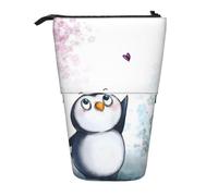 AUGUSTRUSH Trousse à crayons avec inscription « I Love Penguins » pour filles et garçons, jolie trousse à crayons télescopique pour adolescents et adultes, grande trousse de rangement pour l'école, le