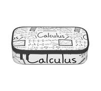 AUGUSTRUSH Trousse à crayons de grande capacité pour adolescentes, filles, garçons, mathématiques, géométrique, geek, calcul, grande trousse à crayons en toile à 3 compartiments pour l'école, les