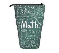 AUGUSTRUSH Trousse à crayons télescopique avec mots de leçon de mathématiques pour filles et garçons, grande trousse de rangement pour l'école, le bureau, l'université, Noir , Taille unique, Ensemble