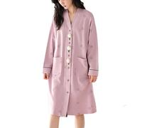 AUHAIEM Chemise De Nuit en Coton pour Femmes Ample Manches Longues Col en V Motif Imprimé Douce DéContractéE avec Poches Printemps,Rose,M