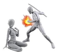AUHLYZR Poupée corporelle - Modèle de dessin de mannequin d'artiste - Figurines d'action en PVC - Mannequin articulé - Modèles de dessin pour croquis, peinture, dessin (féminin + mâle)