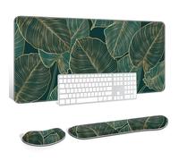 Auhoahsil Grand Tapis de Souris avec Repose-Poignets pour Clavier et Souris, Support de Poignet épais et Doux en Mousse à mémoire de Forme, Grand et Long, 90,2 x 40,9 cm, pour Ordinateur de Jeu de