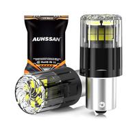 AUHSSAN P21W 1156 BA15S LED Ampoule, 6000K Xenon Blanc 6.5W 12V-24V DC9-32V Super Lumineux pour la Voiture LED Feux Inverse, Feu de Virage, Feu de Frein/Arrière/Stationnement (2 Pièces)