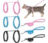 Auidy_6TXD Lot de 3 harnais et laisse réfléchissants anti-fugue réglables pour la promenade des chats de petite et moyenne taille