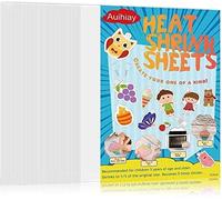 Auihiay 50 pièces feuilles de plastique rétractable vierges films rétractables papiers pour enfants artisanat créatif, 5,7 x 7,9 pouces / 14,5 x 20 cm