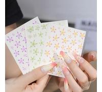 Auiremrti Blumen Nail Sticker - 3 feuilles d'autocollants de fleurs de lys pour le design de ongles, l'art nail, les ongles floraux - ensemble décoratif d'autocollants pour ongles - 3