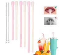 Auiremrti Lot de 6 pailles anti-rides - Pailles réutilisables - Compatibles avec les gobelets Stanley de 40 oz et 30 oz