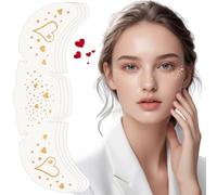 Auiremrti Tatouages Visage Paillettes Taches De Rousseur, 4 Pièces Tatouages Temporaires Cœur Doré Étanches Pour La Saint-Valentin, Taches De Rousseur Festival, Tatouage Folie Taches De