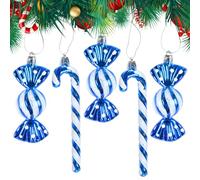 Auirshiky 18 PièCes Grandes Boules De Noël DéCoration, Decoration Noel Sapin De Noël Mat Brillant,Ensemble Boules De Noel,Paillettes DéCorations De Noël,pour DéCorations De Sapin De Noël (Bleu)