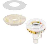 Auirshiky Bol à collation pour Stanley 40oz,Coupe à Goûter pour Stanley Cup Accessoires,Assiette à Collation en Silicone pour Stanley Tasse,Réutilisable,avec Couvercle et Paille,4 Compartiments,Blanc