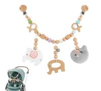 Auirshiky Landau Bébé en Bois Chaîne de Poussette avec Éléphants et Baleines Mignon Jouets pour Garçon et Fille Cadeaux