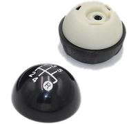 Auitoer Pommeau de levier de vitesse de course Housse de protection coffre rechange en cuir noir brillant pour Fiat 500 500C(5 Speed Knob)