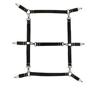 Auivguiv Drap de lit Attaches,Attache Drap Housse,Tendeur Drap pour Tous Les Matelas Ronds et Carrés (Noir)