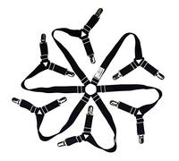 Auivguiv Tendeur Drap Housse Drap Attaches Réglable 6 Côtés, Feuilles de Literie Bretelles, Convient pour Tous Les Matelas Ronds et Carrés (3 Voies Noir)