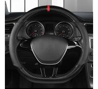 AUJAN Cache Volant Voiture pour Cupra Ateca/Born/E-Racer/Formentor/Leon/TCR, 38CM Universel Protège-Volant pour Auto Protecteur de Volant Antidérapant Respirant Accessoires,D-Black