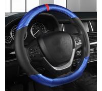 AUJAN Cache Volant Voiture pour Cupra Ateca/Born/E-Racer/Formentor/Leon/TCR, 38CM Universel Protège-Volant pour Auto Protecteur de Volant Antidérapant Respirant Accessoires,D-Blue