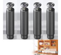 AUJLKJOUV 4 pièces Pieds de Meuble rétractables,Jambe de Table en Métal Remplacement Noir pour Basse Canapés TV Chaises Armoires d'armoire Commode (15-20cm)