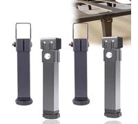 AUJLKJOUV 4 Pieds de Support de Lit en Métal Gris Réglables pour Sommier à Lattes Cadre Robuste sans Perçage Accessoires Serrage Tube Pieds de Meuble (16cm(6.2in),Gris,3x5cm)