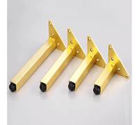 AUJLKJOUV Lot de 4 Pieds de Meubles en Alliage d'Aluminium,Doré Plaques de Montage Triangulaires vis, pour Armoire, Salle de Bain,Canapé, Table Basse et Meuble TV