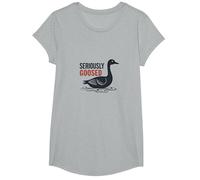 Aujourd'hui, Je suis Une oie sérieuse - Seriously Goosed Humor T-Shirt, Fille, Gris Chiné, L