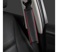 AUJSHDH 2 Pieces Voiture Protege Ceinture de Securit Coussin, pour Fiat 500 500C 500E Abarth 500 Cuir PU Amovible Confortable Epaulieres De Ceinture Securite,D