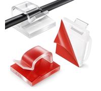 Aujzoo Lot de 50 pinces à câbles autocollantes et crochets - Supports de gestion de câbles pour organisateur, mur, bureau, maison et bureau