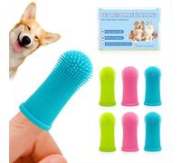 Aujzoo Lot de 6 brosses à dents pour chien et chat - Brosse à dents en silicone à 360°