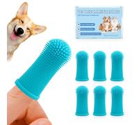 Aujzoo Lot de 6 brosses à dents pour chien et chat - Brosse à dents en silicone à 360°