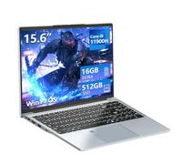 AUKABREX 15.6 Pouces Ordinateur Portable Core i9-11900H, Win 11 PC Portable 16GB RAM 512GB SSD, Clavier Rétroéclairé/Déverrouillage Empreinte Digitale, Iris XE Graphics GPU, Type-C/RJ45/BT5.2/Webcam