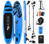 Aukai® Stand Up Paddle Board 320cm "Ocean" 2en1 avec siège de kayak SUP Surfboard inflatable + pagaie Surfboard Paddling Paddleboard - bleu