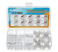 AUKENIEN 10 Valeurs 3MM 5MM RGB Diode LED Électroluminescente Kit Electronique Blanche Rouge Bleu Verte 4 broches Clignotant Diodes Lent Rapide Tricolore Transparent Diffusé
