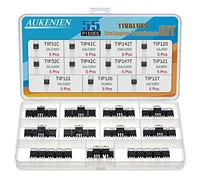AUKENIEN 11 Valeurs TIP Transistor de Puissance Silicium TIP31C TIP32C TIP41C TIP42C TIP142T TIP147T TIP120 TIP121 TIP122 TIP126 TIP127 Transistors Darlington Assortment Kit