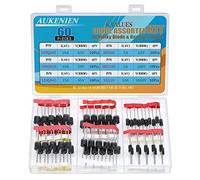 AUKENIEN 6 Valeurs 60 pièces Diode Schottky Redresseur Kit 10SQ045 10SQ050 15SQ045 10A10 SR5100 SR560 Diodes 5A 10A 15A 45V 50V 60V 100V 1000V Axial Diode de Schottky Redressement